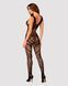 Сетчатый бодистокинг с вырезами и рисунком Obsessive Bodystocking G328 S/M/L, черный, комбинезон SO7249 фото 4