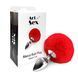 Металлическая анальная пробка М Art of Sex - Metal Butt plug Rabbit Tail Red, диаметр 3,4 см SO6963 фото 3